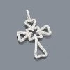 14K White Gold Unique Diamond Cross Pendant 0.34ct
