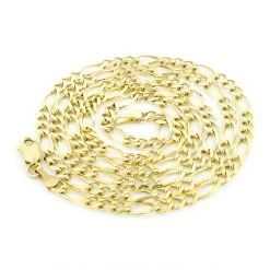 14K Yellow Gold Figaro Chain For Men 4.5mm 22-24in