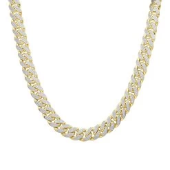 15 Carats Real Diamond Cuban Link Chain Choker Necklace 14K Yellow Gold 12mm Wide
