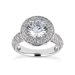 18K White Gold Diamond Engagement Ring 1.58ct