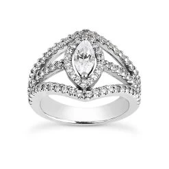 18K White Gold Diamond Engagement Ring 1.73ct 5.5mm