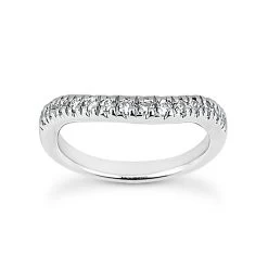 Thin 18K White Gold Diamond Wedding Band 0.33ct 2.5mm
