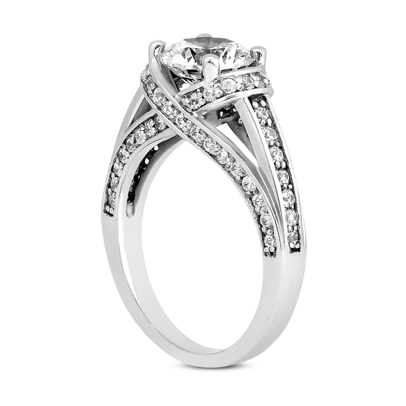18K White Gold Round Diamond Engagement Ring 1.16ct - Image 4