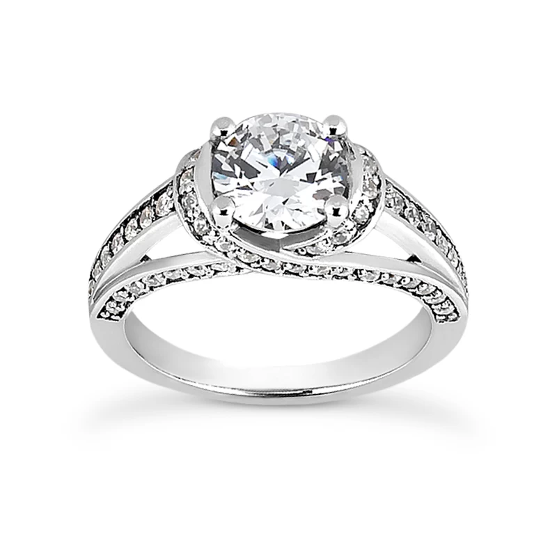18K White Gold Round Diamond Engagement Ring 1.16ct