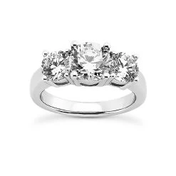 18K White Gold Round Diamond Engagement Ring 1.45ct 2.80mm