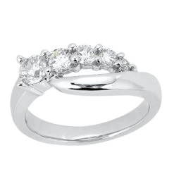 18K White Gold Round Diamond Ladies Ring 0.24ct