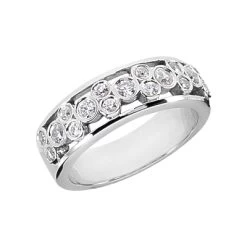 18K White Gold Round Diamond Ladies Ring 0.84ct 6.8mm