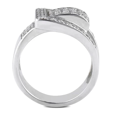 18K White Gold Round Diamond Ladies Ring 1ct 12.2mm - Image 3