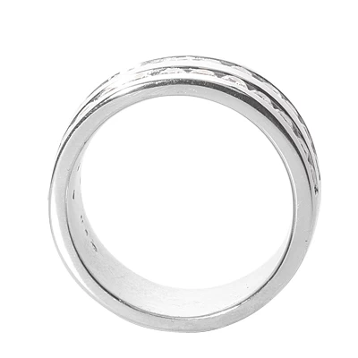 18K White Gold Round Diamond Men's Wedding Ring 2.08ct - Image 3