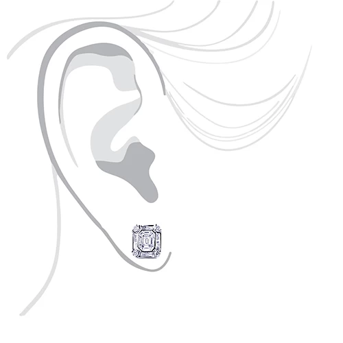 18K White Gold Unique VS Diamond Stud Earrings 2.01ct - Image 3