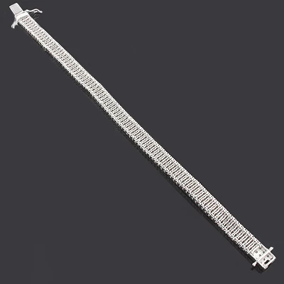 3 Row Diamond Tennis Bracelet 1 Ct Sterling Silver - Image 2