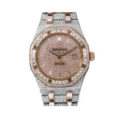 44mm Audemars Piguet Royal Oak 18K Gold Iced Out Men's Diamond Watch 33ct 15400sr