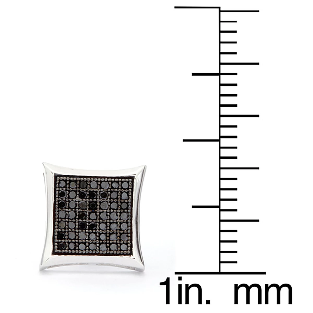 Black Diamond Earrings 0.50ct Sterling Silver - Image 4