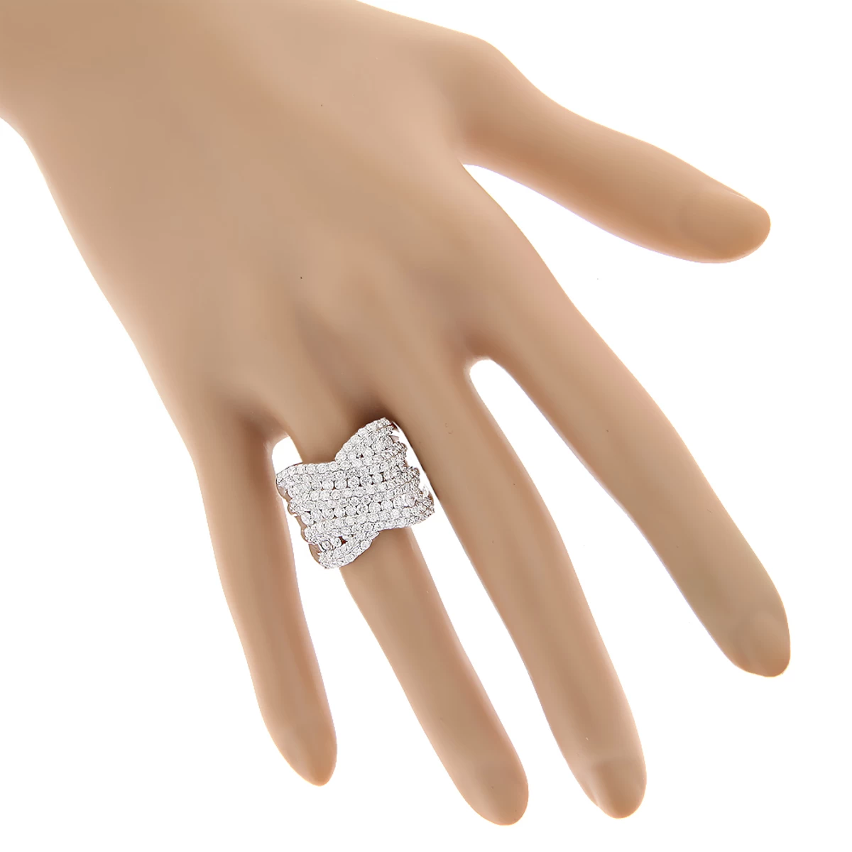 Ladies 3.50 Carat Diamond Cocktail Ring 14K White Gold - Image 5