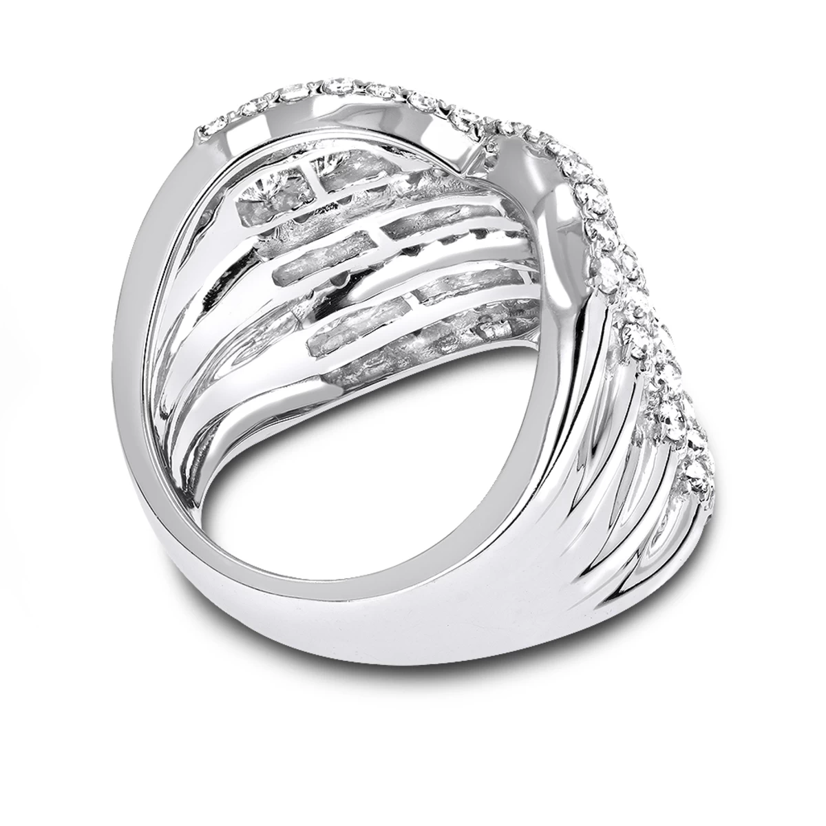 Ladies 3.50 Carat Diamond Cocktail Ring 14K White Gold - Image 4