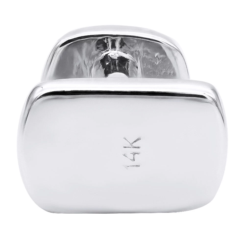 Custom 14K White Gold Shirt Studs With Real Diamonds - Image 4