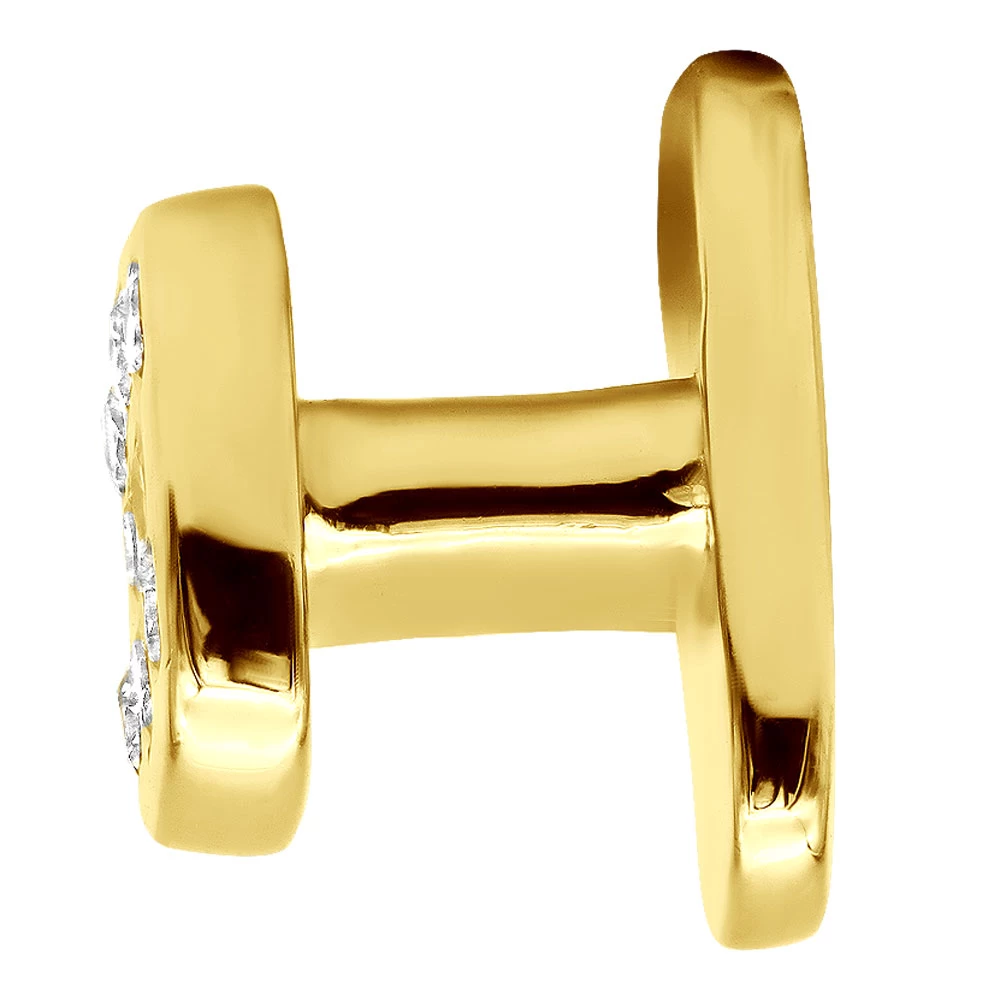 Custom 14K White Gold Shirt Studs With Real Diamonds - Image 8