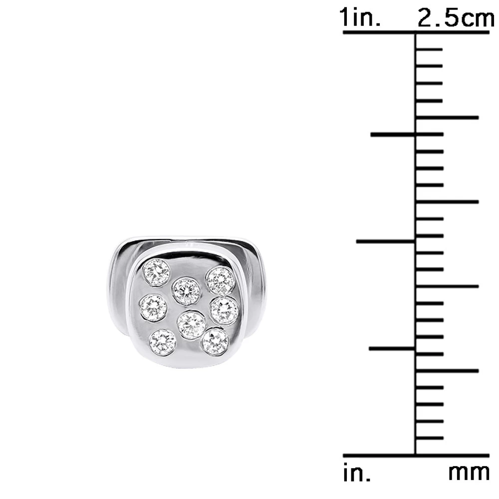 Custom 14K White Gold Shirt Studs With Real Diamonds - Image 10