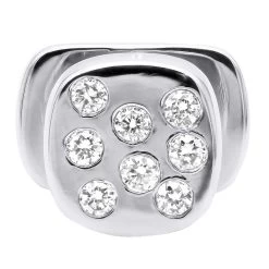 Custom 14K White Gold Shirt Studs With Real Diamonds