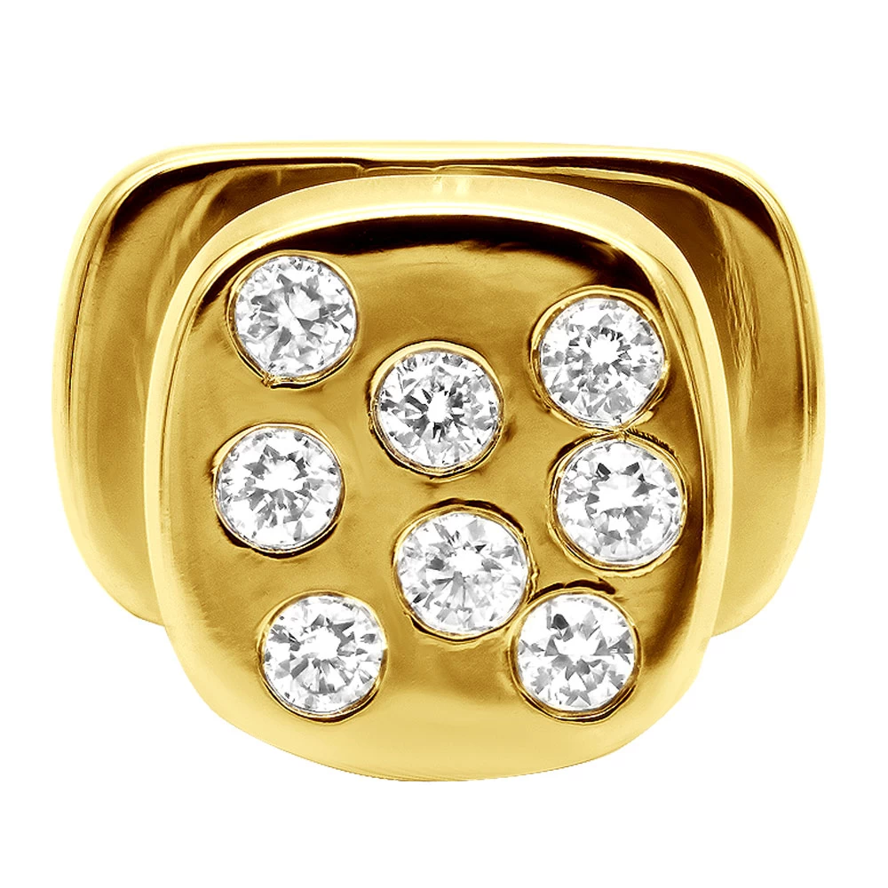 Custom 14K White Gold Shirt Studs With Real Diamonds - Image 2