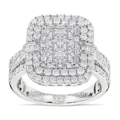 Designer 2.40ct Diamond 14K White Gold Diamond Ring