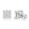 Designer Diamond Stud Earrings For Less 1.75ct 14K White Gold