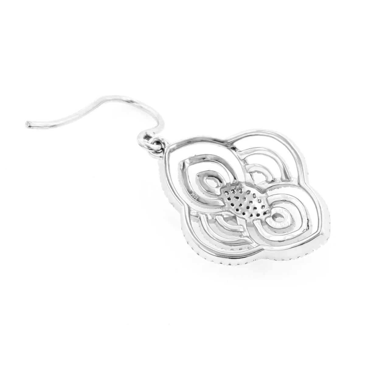 Designer Drop Diamond Earrings For Women 0.6ct 14K White Gold - Image 4