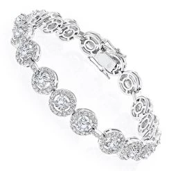 Designer 18K White Gold Diamond Bracelet For Women 6ct By Luxurman