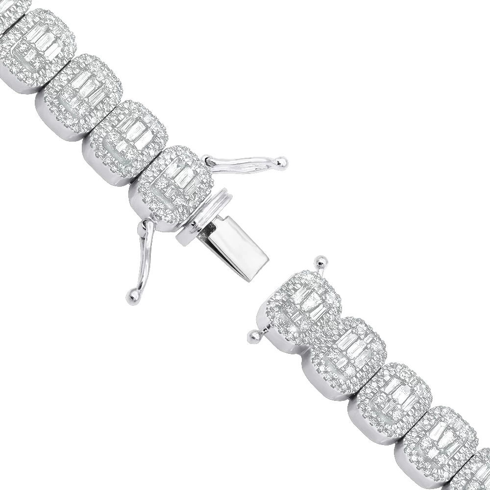 Diamond Bracelet For Women 14K Yellow Gold 8Ct Round And Baguette Diamonds - Image 4