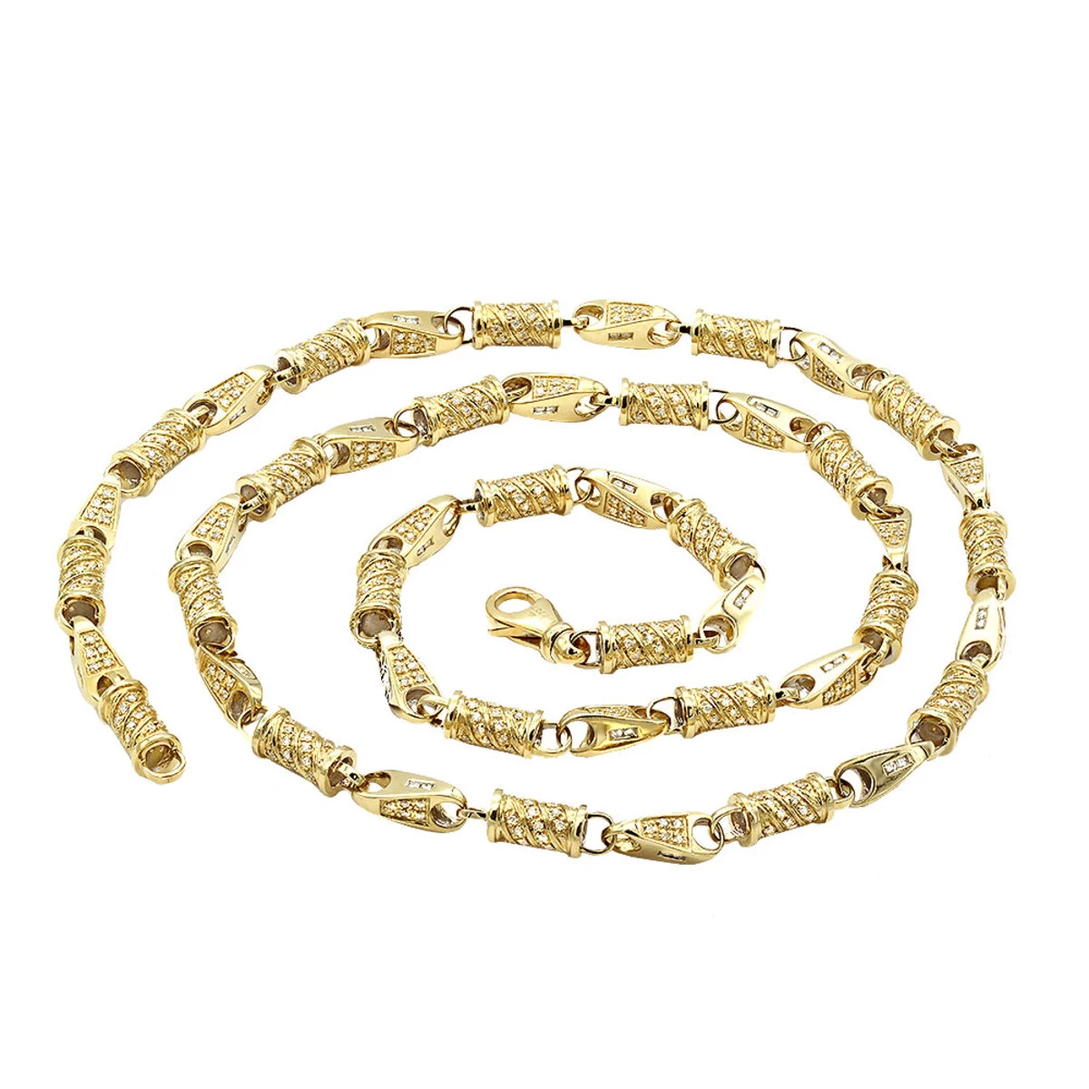 14K Yellow Gold Diamond Chain Necklace 7.08ct - Image 4