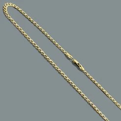 Diamond Cut Curb Chain Necklace 14K Yellow Gold 3.5mm 22"