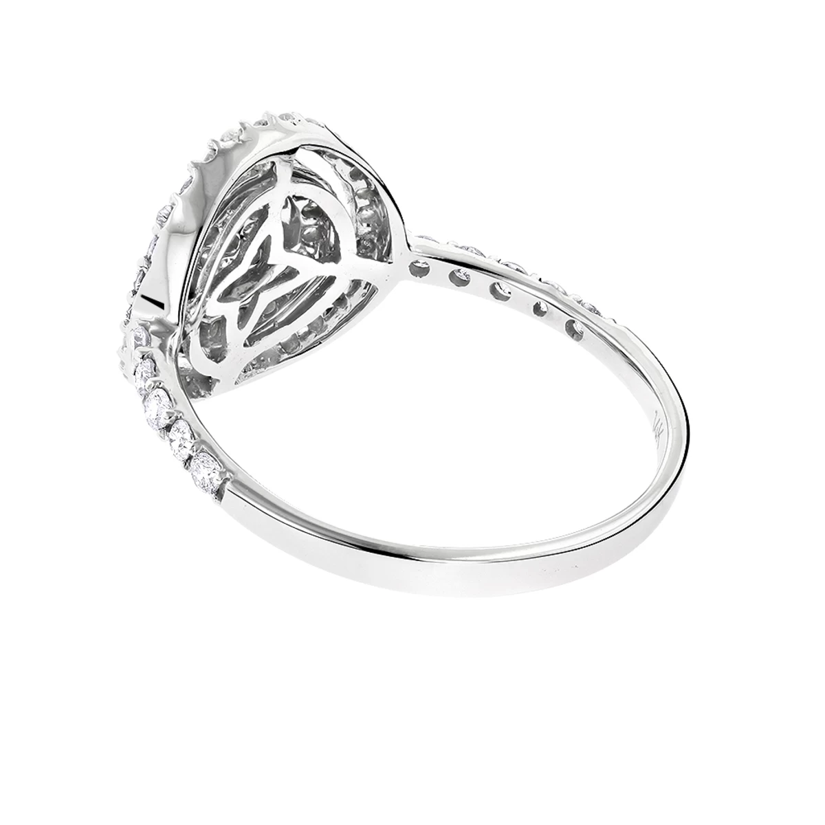 14K White Gold Designer Diamond Circle Ring 0.5 Ctw - Image 4