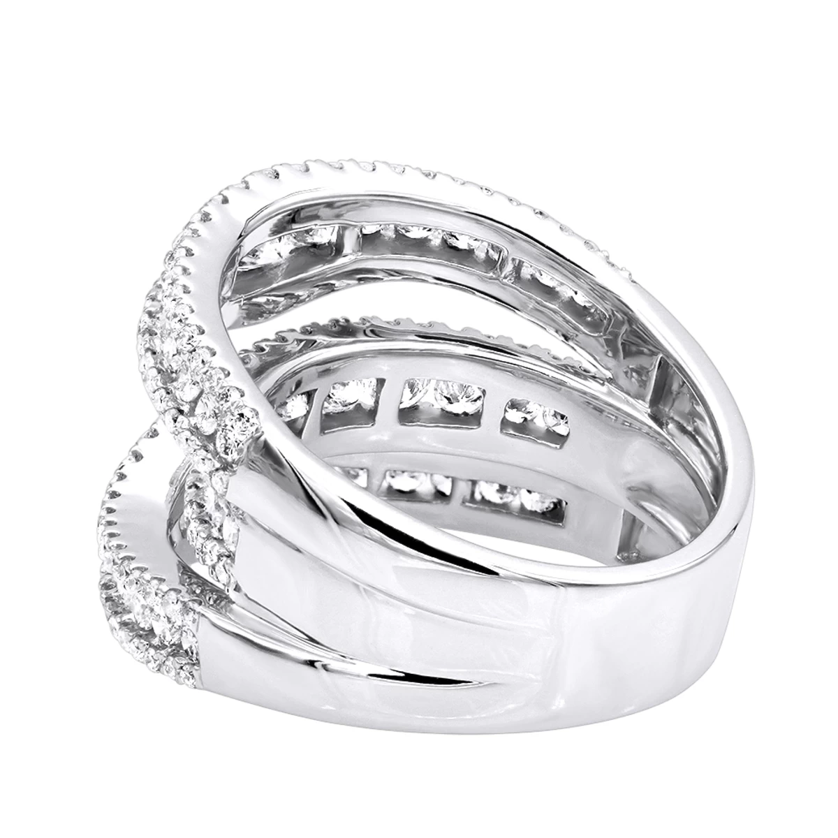 Exquisite 14K White Gold Diamond Cocktail Ring For Women By Luxurman 2.75ct - Image 4