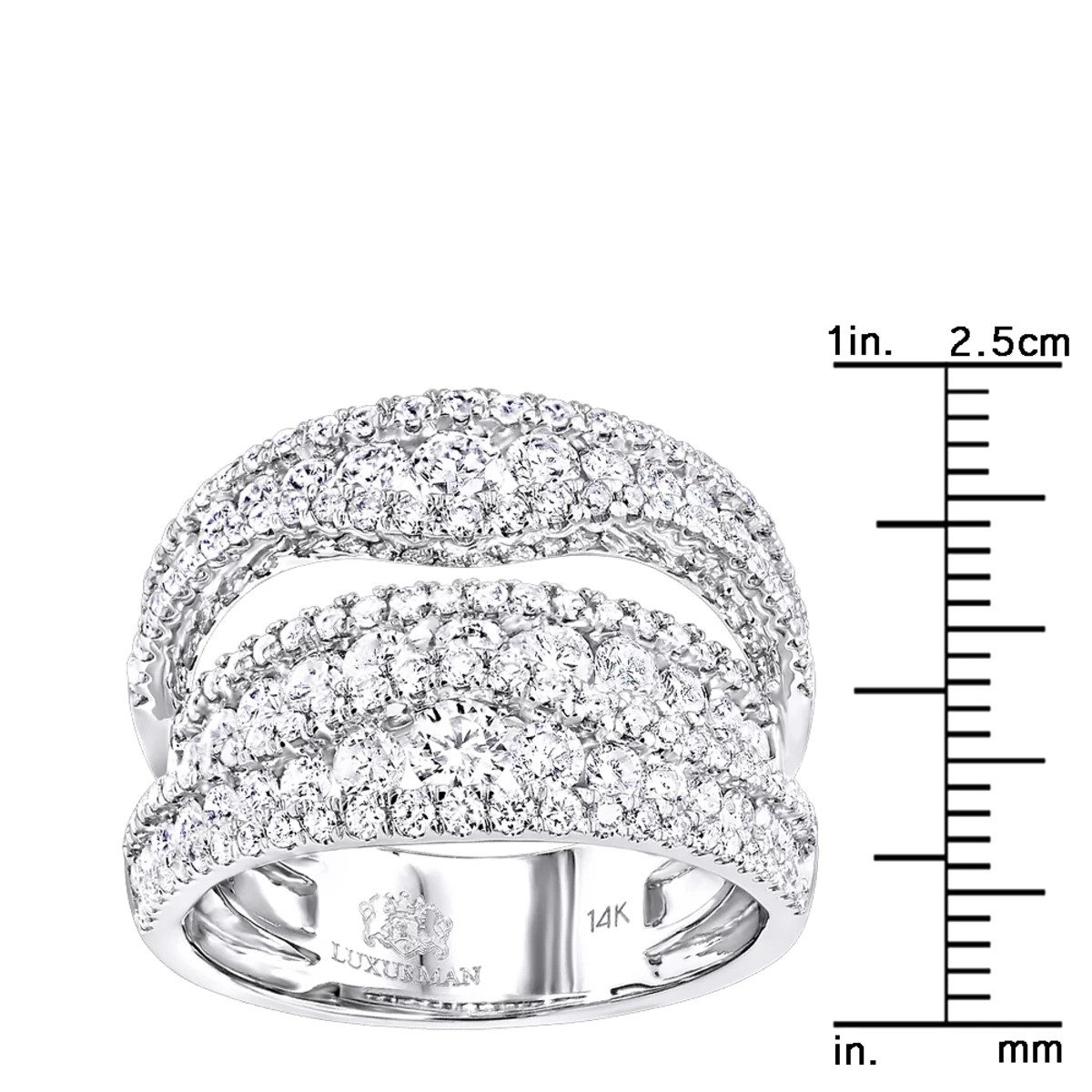 Exquisite 14K White Gold Diamond Cocktail Ring For Women By Luxurman 2.75ct - Image 6