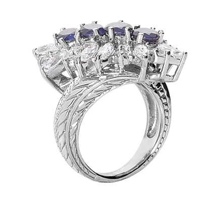 Ladies Diamond And Sapphire Ring 14K White Gold 1.90ctd 1.60cts - Image 3