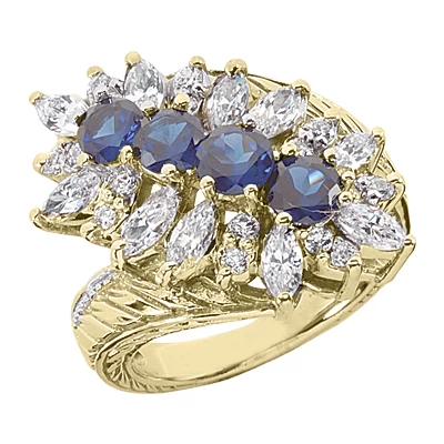Ladies Diamond And Sapphire Ring 14K White Gold 1.90ctd 1.60cts - Image 2