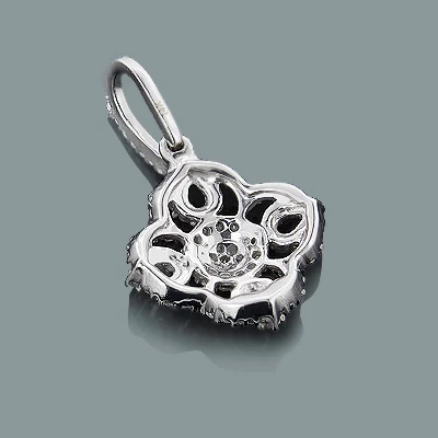 Gold Diamond Flower Pendant 0.29ct 14K White Gold - Image 4