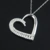 14K White Gold Designer Diamond Heart Pendant 0.56ct