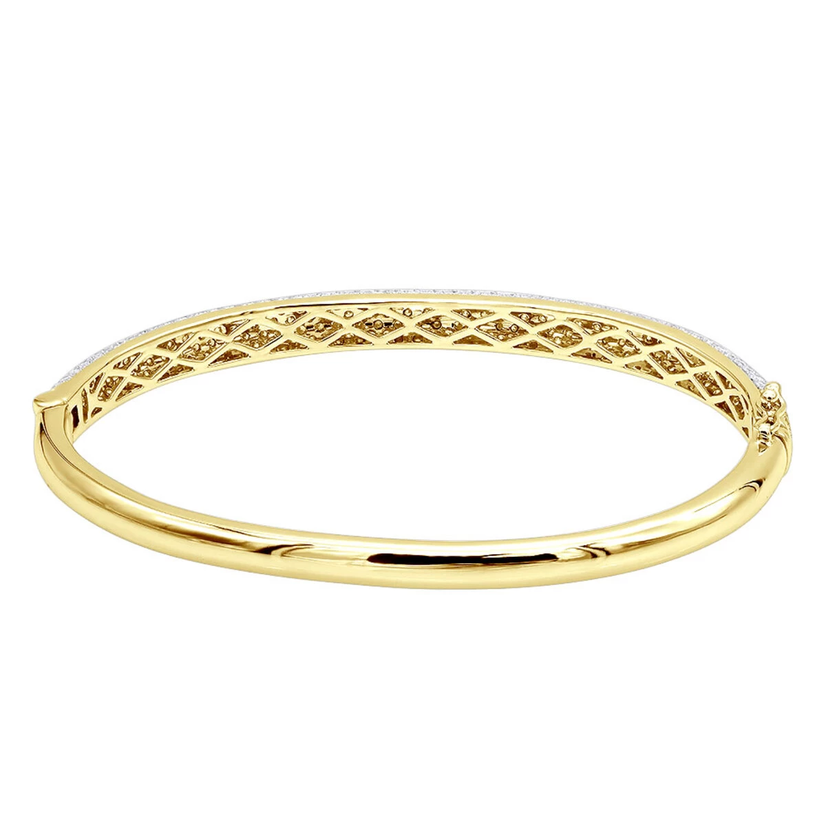 14K White Gold Pave Diamond Bangle Bracelet For Women 4.75ct By LUXURMAN - Image 5