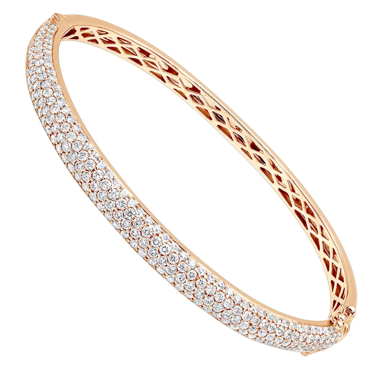 14K White Gold Pave Diamond Bangle Bracelet For Women 4.75ct By LUXURMAN - Image 3