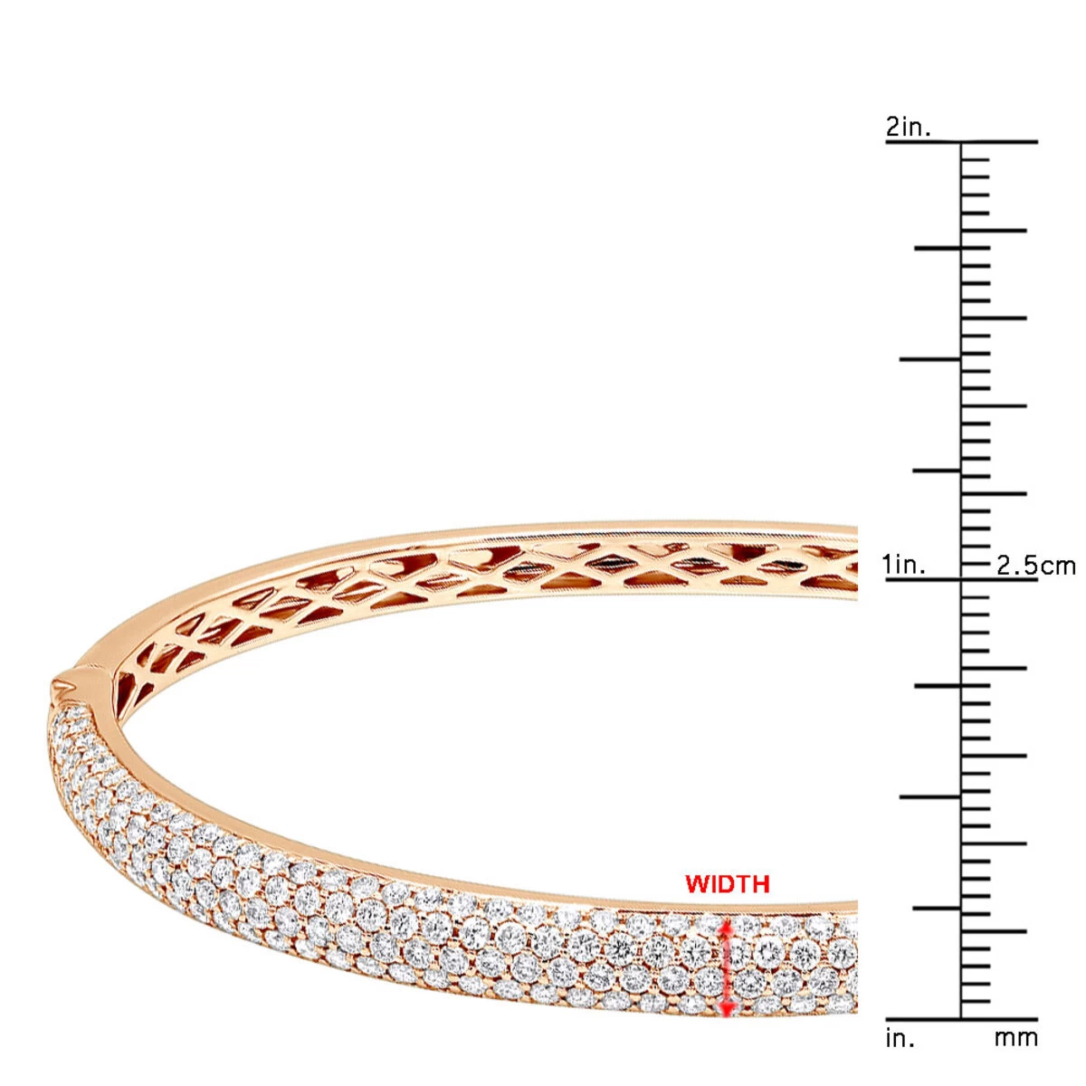 14K White Gold Pave Diamond Bangle Bracelet For Women 4.75ct By LUXURMAN - Image 12