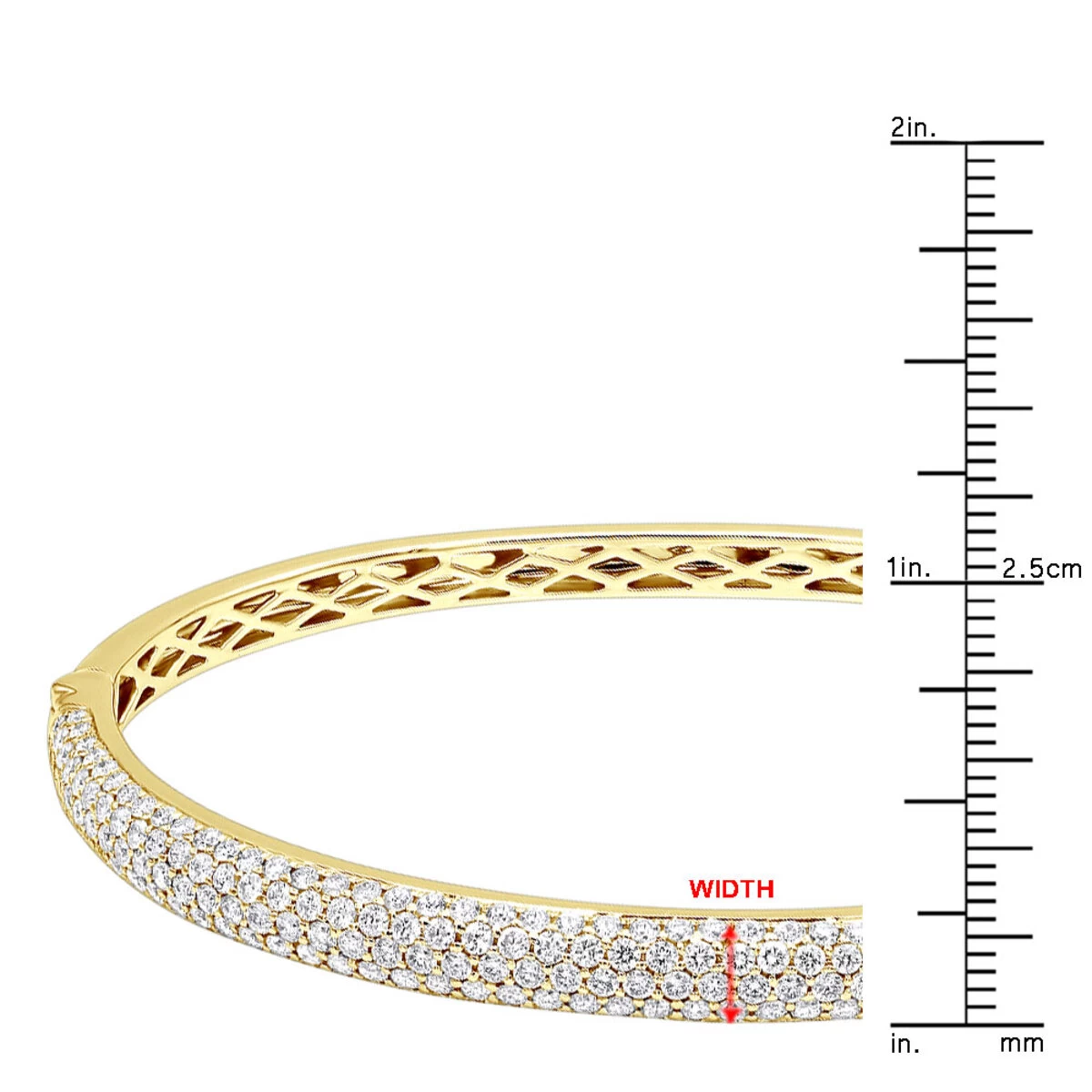 14K White Gold Pave Diamond Bangle Bracelet For Women 4.75ct By LUXURMAN - Image 11