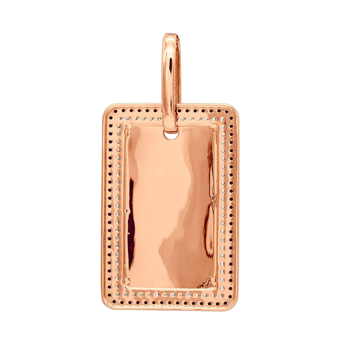 Engravable 2 Carat Black And White Diamond Dog Tag Pendant For Men 14K White Gold - Image 6