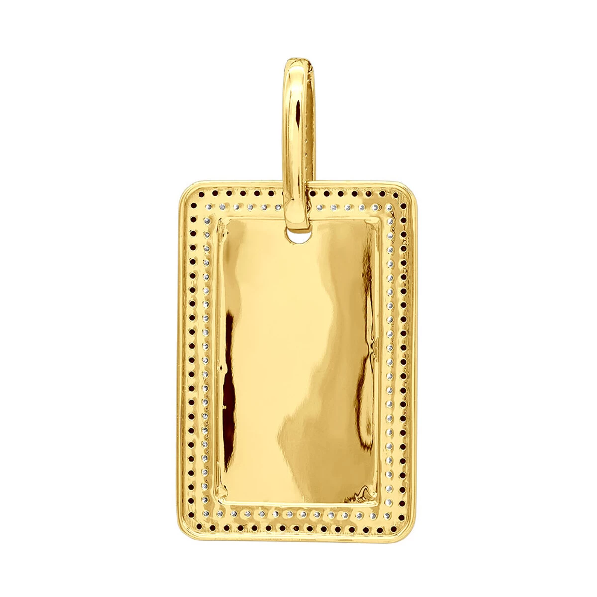 Engravable 2 Carat Black And White Diamond Dog Tag Pendant For Men 14K White Gold - Image 5