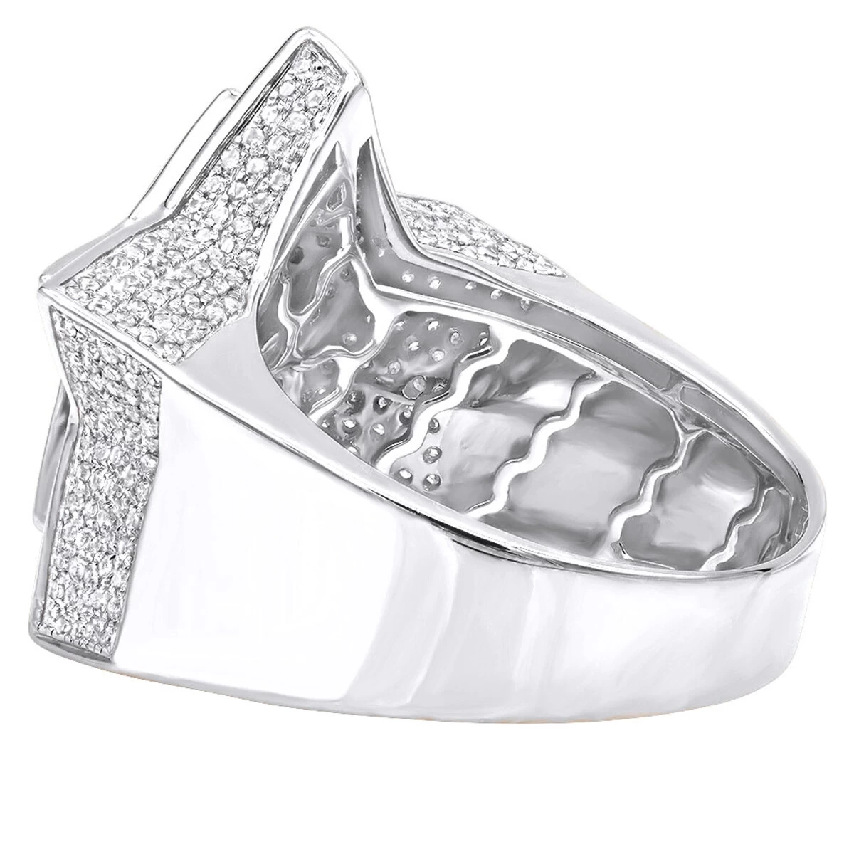 Hip Hop 10K Yellow Gold Five Pointed Star Diamond Ring For Men 1.5ct - Image 4