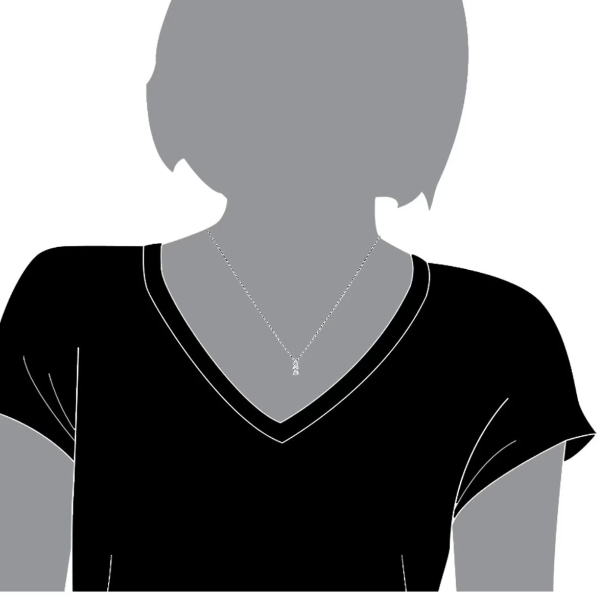 Ladies 3 Stone Diamond Pendant 14K White Gold Journey G VS Diamonds 0.45ct - Image 5