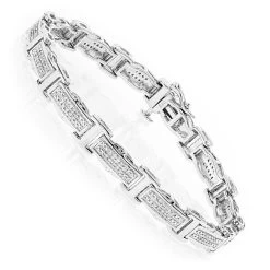 Ladies Diamond Bracelet In Sterling Silver 0.22ct