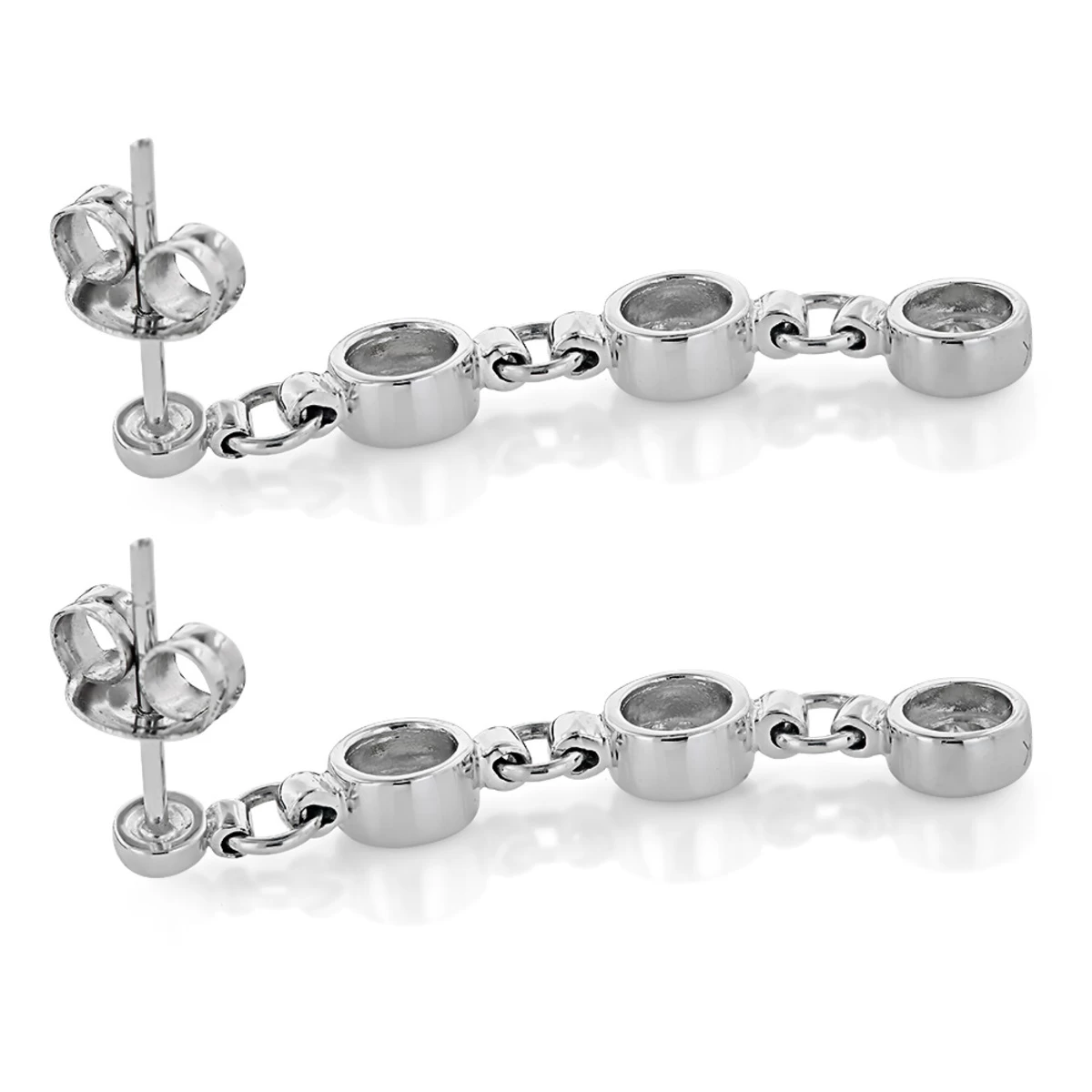 Large Diamond Drop Earrings 0.55ct 14K White Gold - Image 4