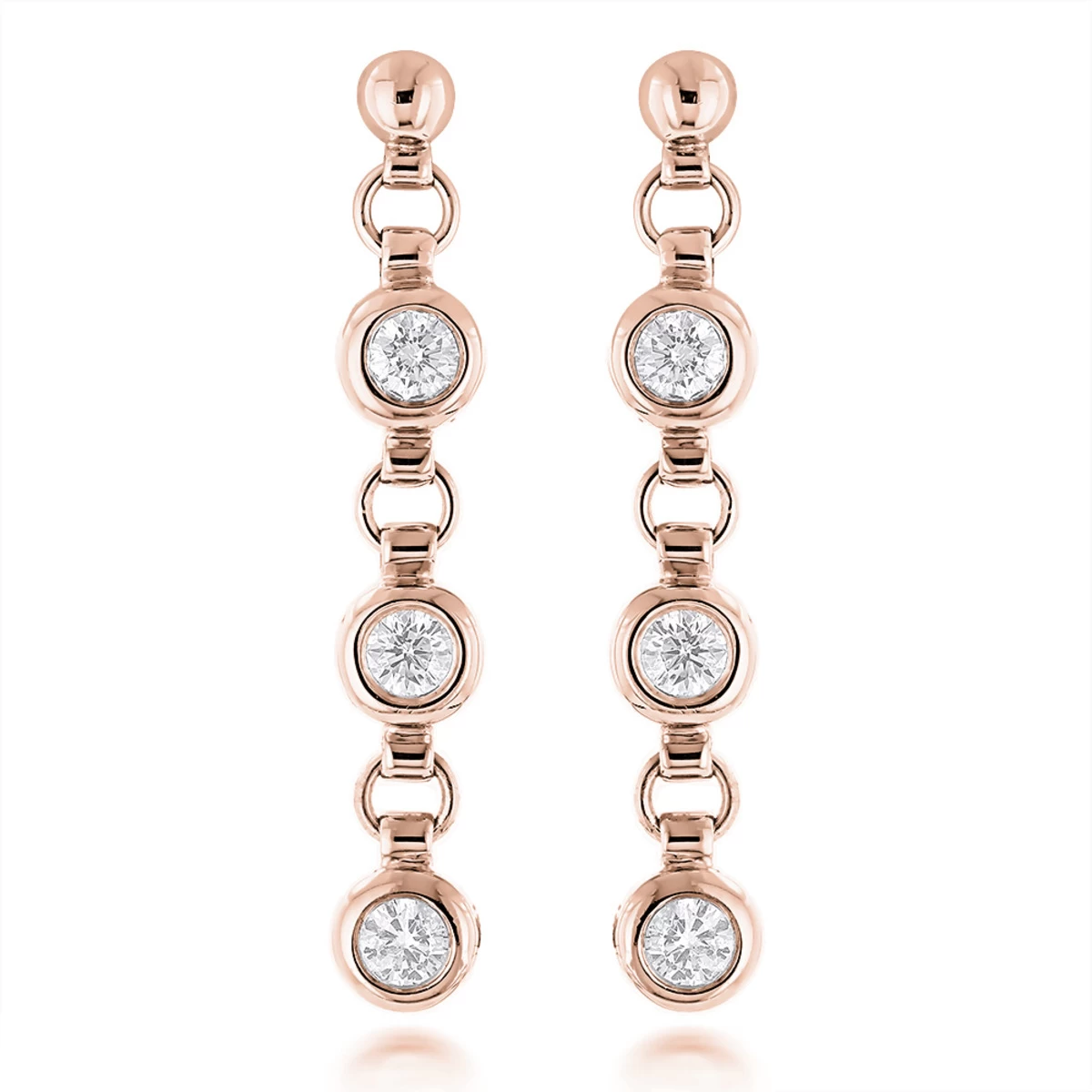 Large Diamond Drop Earrings 0.55ct 14K White Gold - Image 3