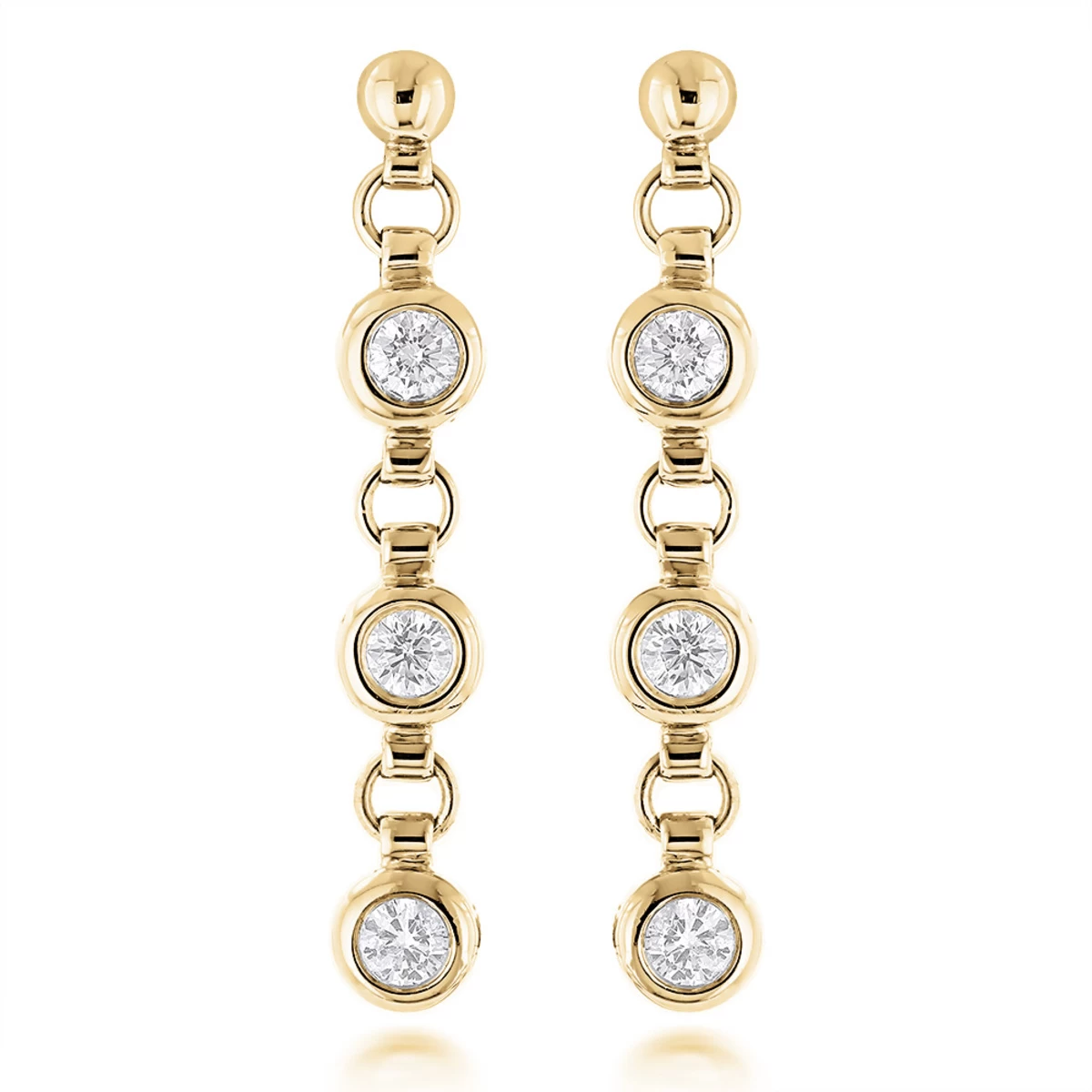 Large Diamond Drop Earrings 0.55ct 14K White Gold - Image 2